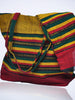 Golden Handbag with Multicolored Stripes
