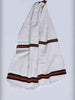 White traditional women scarf with brown tilet